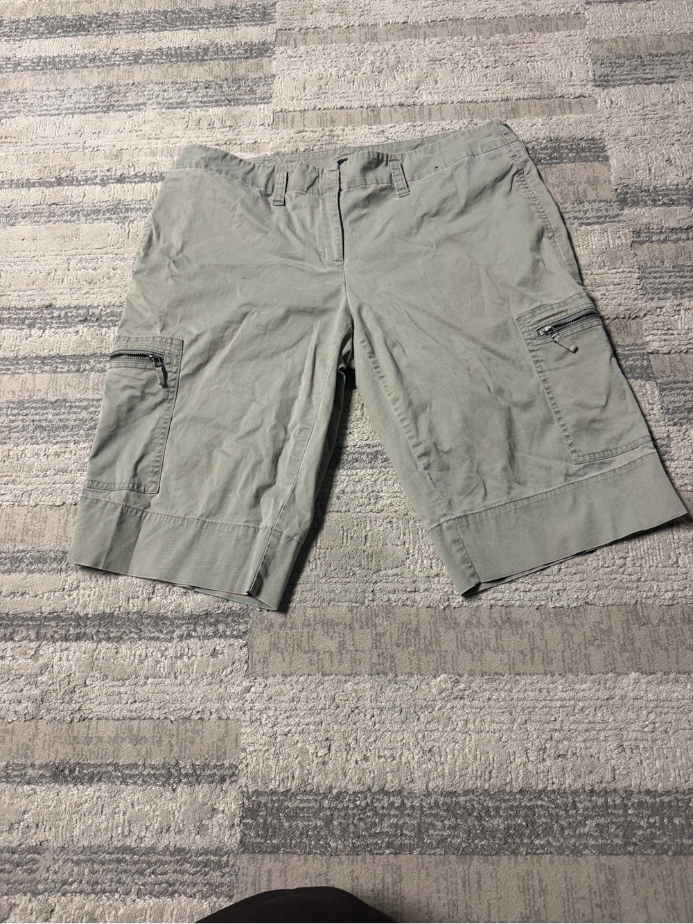 Women’s grey cargo Shorts with zippers